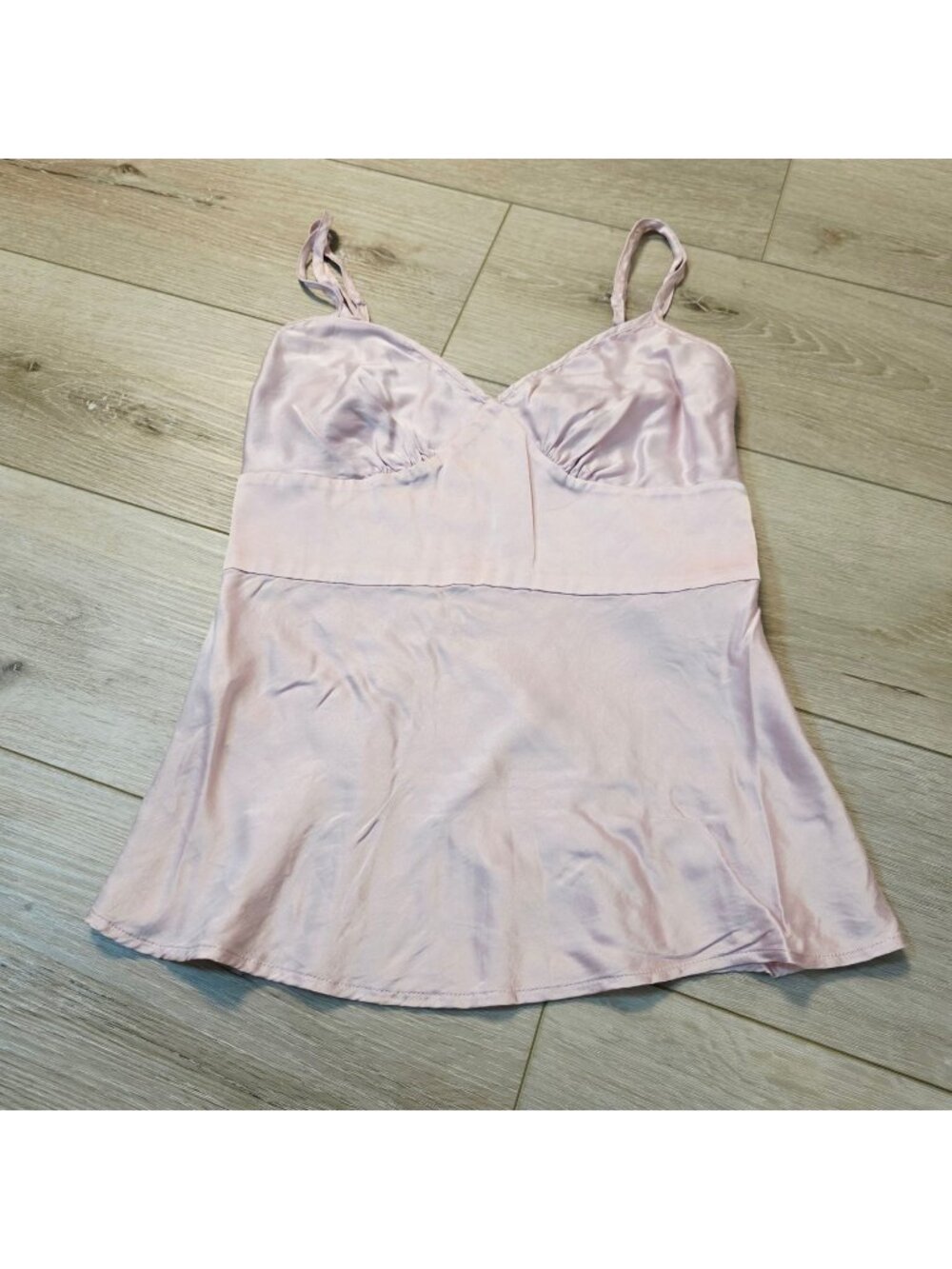 Y2K Coquette Balletcore Downtown Romantic Pink Silk Tank Top Sz Sm